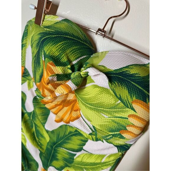 Kona Sol Strapless Banana Print Twist Front Swimsuit Size Medium New - Picture 4 of 7